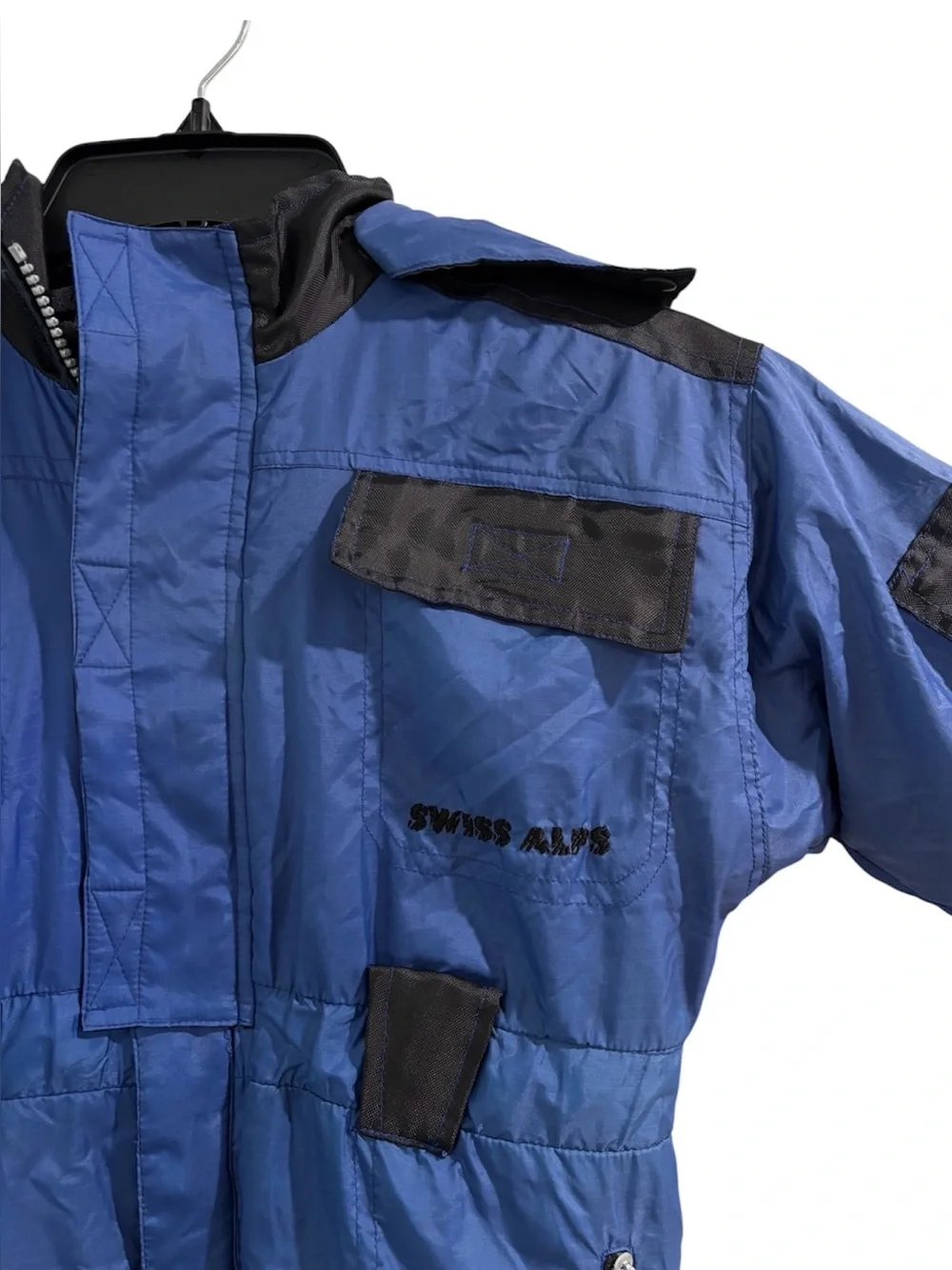 Swiss Alps One Piece Snowsuit Blue Black Cold Weather Snow Gear Toddler Size 3T